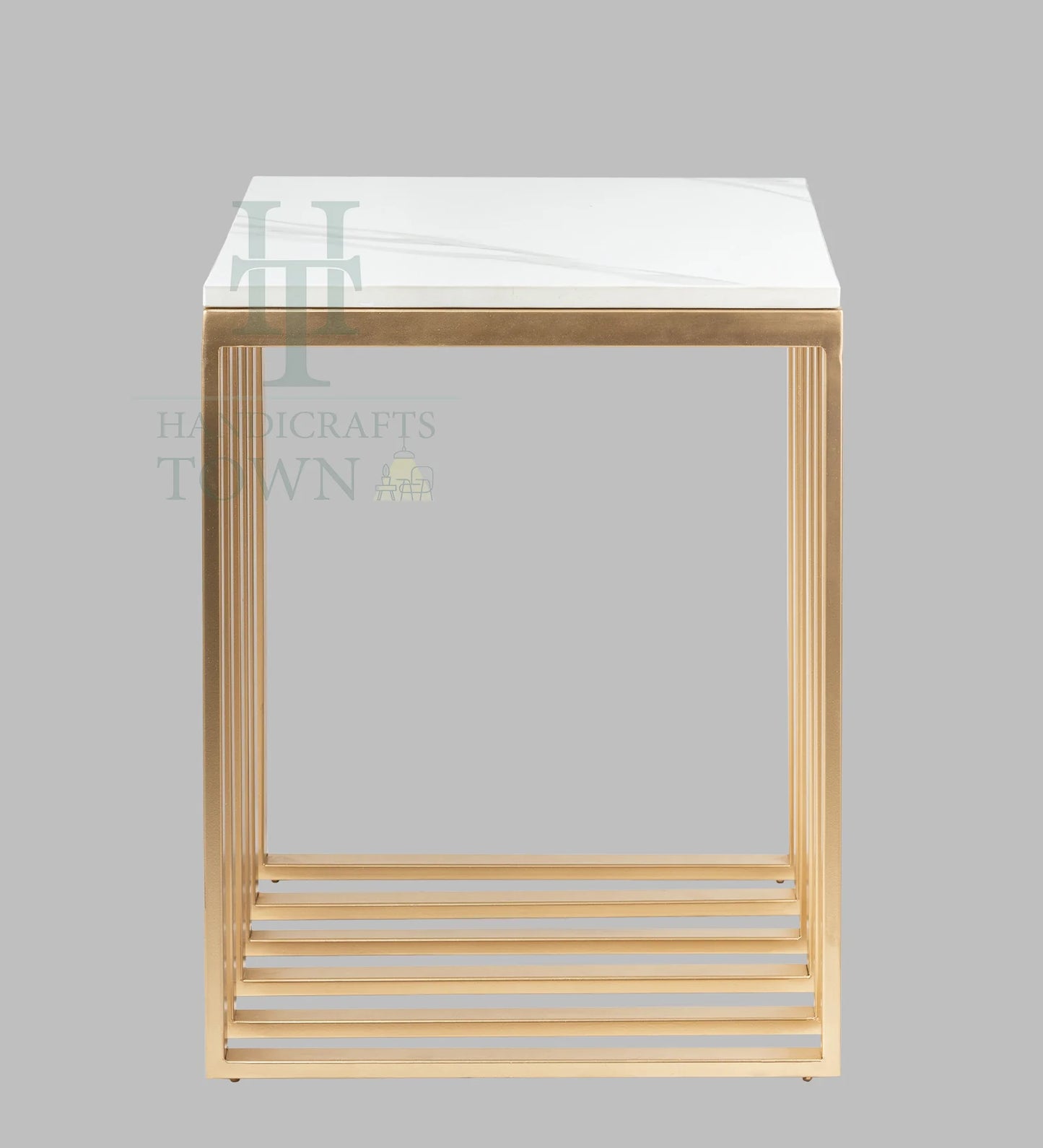 Metallic Cube Side table (Gold)