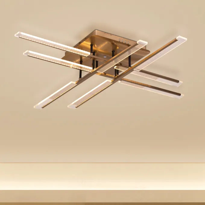 Evening Glow (Small, Gold, 3 Colour Dimmable LED with Remote Control) Ceiling Light