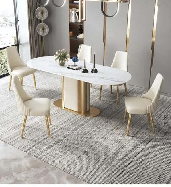 Octavian Metal Dining Table With chairs