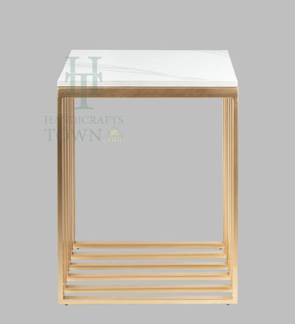 Metallic Cube Side table (Gold)