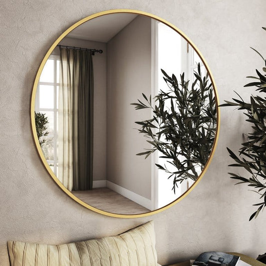 33″ Gold Round Mirror