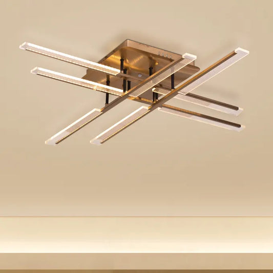 Evening Glow (Small, Gold, 3 Colour Dimmable LED with Remote Control) Ceiling Light