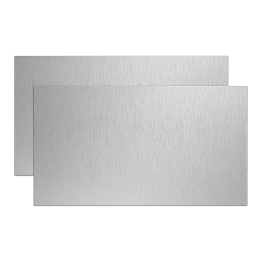 Stainless Steel Sheet,4" x 8"-24 Gauge(0.5mm) Thickness 430 Stainless Steel Metal Plates for DIY, Jewelry, Electrical, Repair, Industrial(2 Pac)