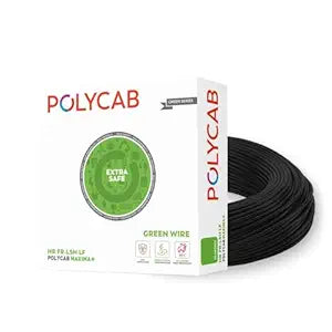Polycab MAXIMA+ Green wire 0.75sqmm 90M coil | Low smoke | low halogen | Energy saving | Heat resistant | Rodent protection | Eco friendly housewire [Black]
